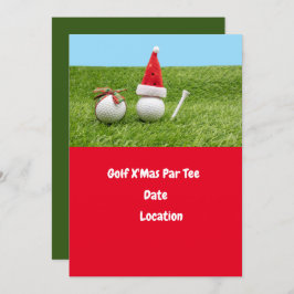 Golfbal en Santa Hat voor kerstfeestdag Golf Kaart