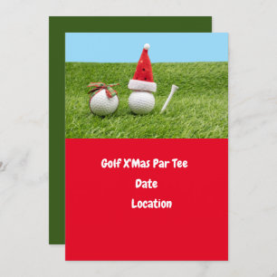 Golfbal en Santa Hat voor kerstfeestdag Golf Kaart