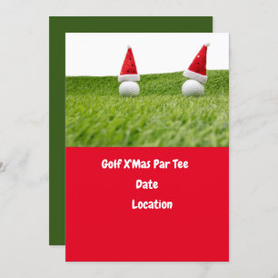 Golfbal en Santa Hat voor kerstfeestdag Golf Kaart