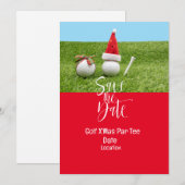 Golfbal en Santa Hat voor kerstfeestdag Golf Kaart (Voorkant / Achterkant)