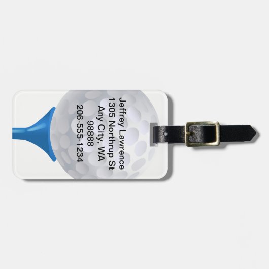 Golfbal en T-shirt Design Bagagelabels (Voorkant horizontaal)