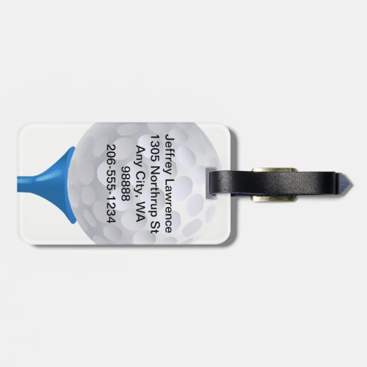 Golfbal en T-shirt Design Bagagelabels (Achterkant horizontaal)