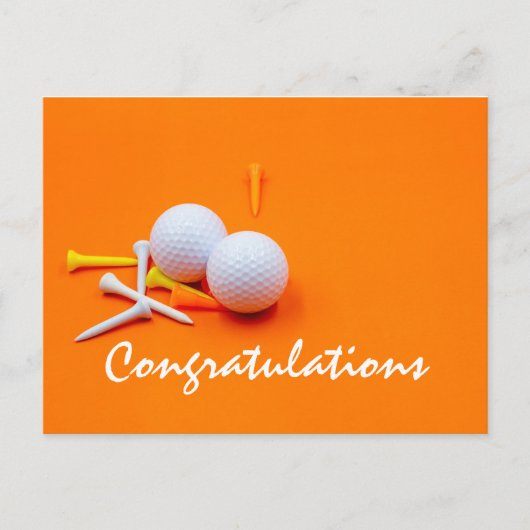 Golfbal en t-shirt gefeliciteerd briefkaart (Voorkant)