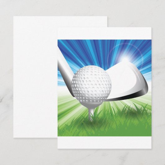 Golfbal en T-shirt Kaart (Voorkant / Achterkant)