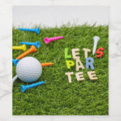 Golfbal en t-shirt laten ons feesten golfer wijn etiket (Enkel label)