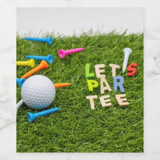Golfbal en t-shirt laten ons feesten golfer wijn etiket (Enkel label)