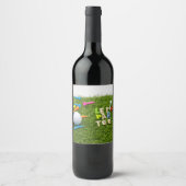 Golfbal en t-shirt laten ons feesten golfer wijn etiket (Voorkant)