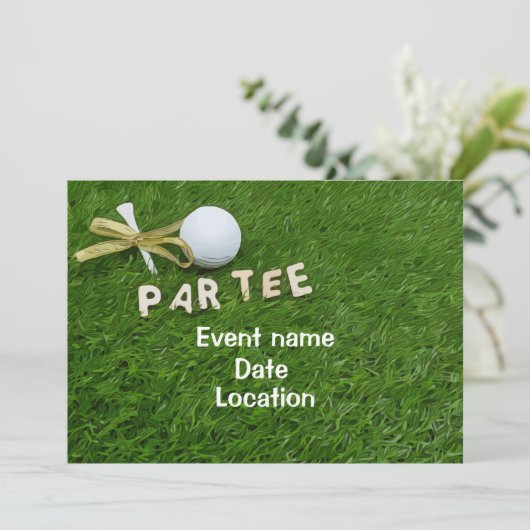 Golfbal en t-shirt met gouden koolstof-T-shirt Kaart (Staand voorkant)