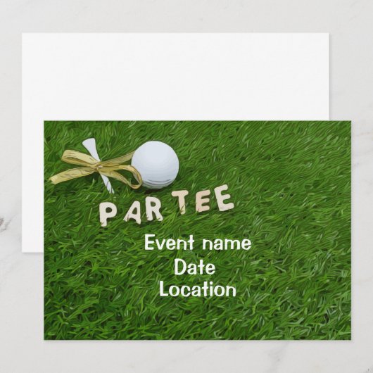 Golfbal en t-shirt met gouden koolstof-T-shirt Kaart (Voorkant / Achterkant)