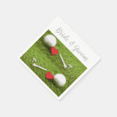 Golfbal en t-shirt met liefde voor golfer bruiloft servet (Hoek)