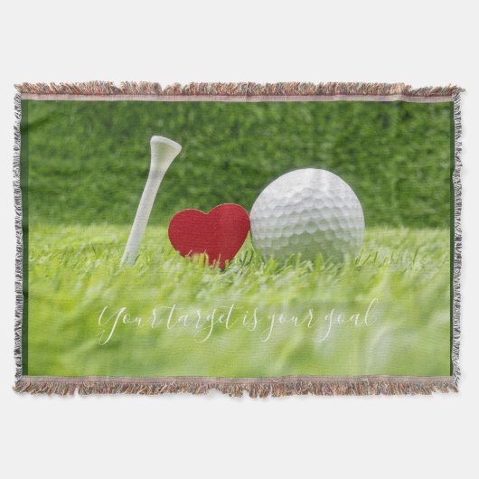 Golfbal en t-shirt met liefde voor groen gras deken (Voorkant)
