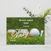 Golfbal en t-shirt met T-shirt-uitnodiging voor bi Kaart (Staand voorkant)