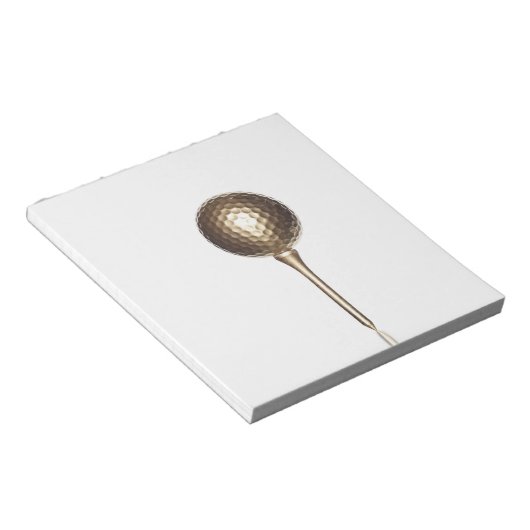 Golfbal en t-shirt notitieblok (Schuin)