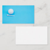 Golfbal en t-shirt op blauwe achtergrond visitekaartje (Voorkant / Achterkant)