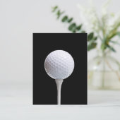 Golfbal en T-shirt op zwart - Gepersonaliseerd Briefkaart (Staand voorkant)