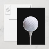 Golfbal en T-shirt op zwart - Gepersonaliseerd Briefkaart (Voorkant / Achterkant)