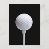 Golfbal en T-shirt op zwart - Gepersonaliseerd Briefkaart (Voorkant)