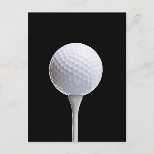 Golfbal en T-shirt op zwart - Gepersonaliseerd Briefkaart (Voorkant)