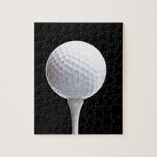 Golfbal en T-shirt op zwart - Gepersonaliseerd Legpuzzel