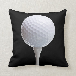 Golfbal en T-shirt op zwart - Gepersonaliseerd Sja Kussen