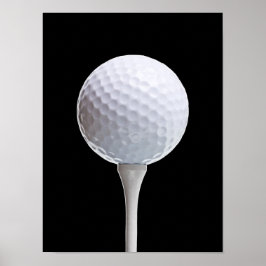 Golfbal en T-shirt op zwart - Gepersonaliseerd Sja Poster