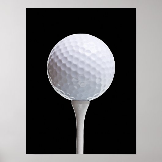 Golfbal en T-shirt op zwart - Gepersonaliseerd Sja Poster (Voorkant)