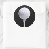 Golfbal en T-shirt op zwart - Gepersonaliseerd Sja Ronde Sticker (Tas)