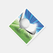 Golfbal en T-shirt Papieren servetten (Hoek)