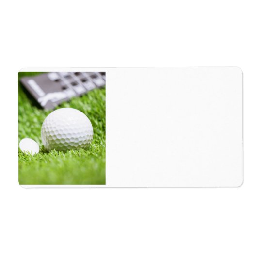 Golfbal en t-shirt retour adreslabel etiket (Voorkant)