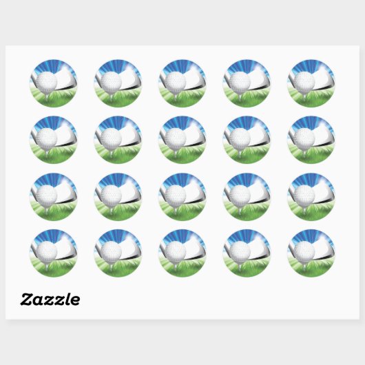 Golfbal en T-shirt Stickers (Vel)