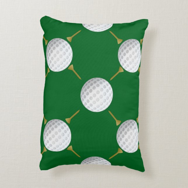  golfbal en T - shirts op groen Accent Kussen (Achterkant (Verticaal))
