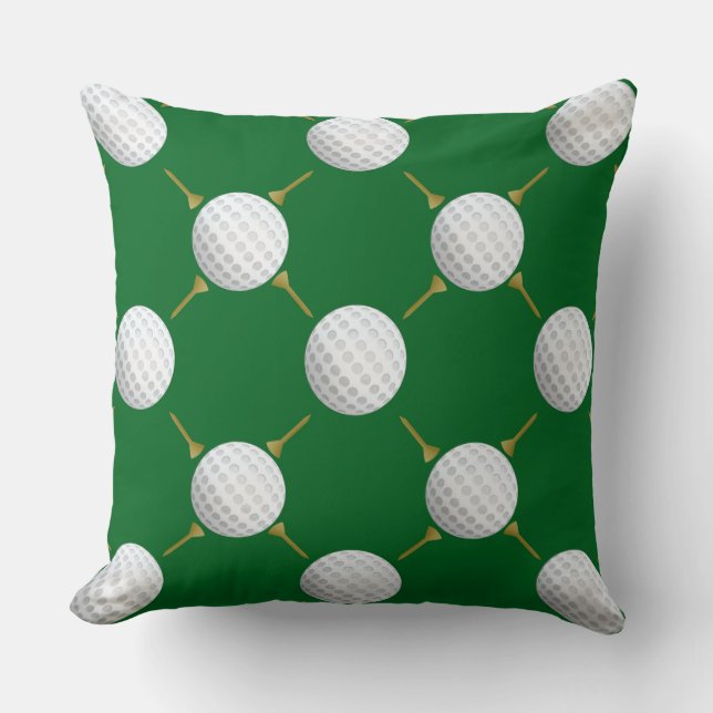  golfbal en T - shirts op groen Kussen (Voorkant)