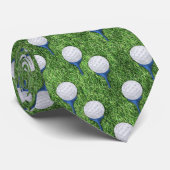 Golfbal en T - shirts patroon met gras Stropdas (Opgerold)