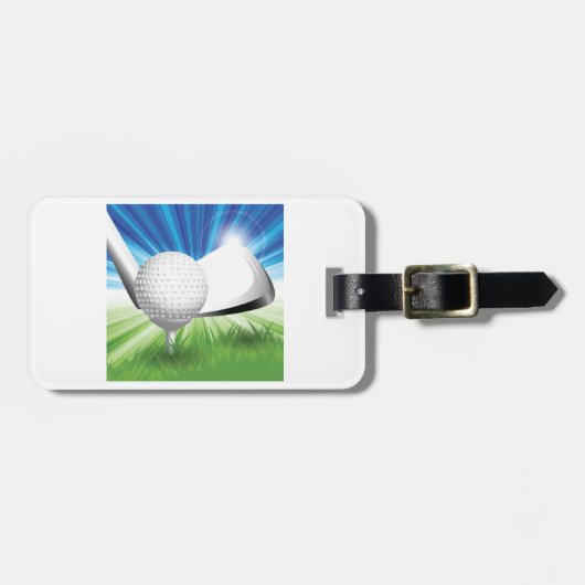Golfbal en Tee Bagage Labels (Voorkant horizontaal)