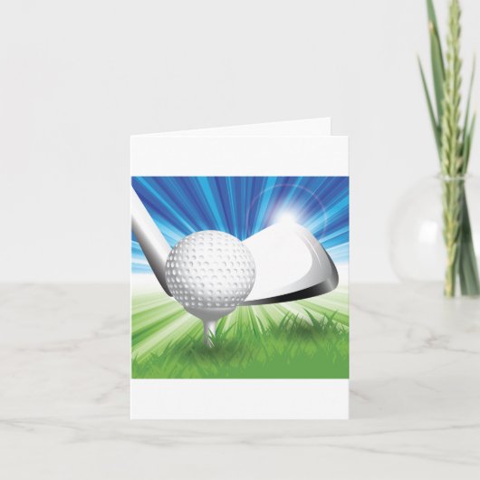 Golfbal en Tee Notitiekaarten (Voorkant)