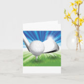 Golfbal en Tee Notitiekaarten (Gele Bloem)