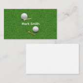 Golfbal en Tee op Groene Gras Visitekaartje (Voorkant / Achterkant)