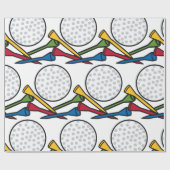Golfbal en Tee's Cadeaupapier (Vlak)