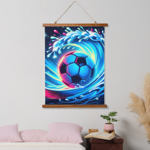 Golfbal Futuristische Oceaan Voetbal Surf Hangend Wandkleed