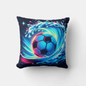 Golfbal Futuristische Oceaan Voetbal Surf Kussen (Voorkant)