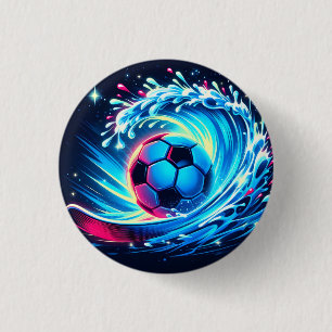 Golfbal Futuristische Oceaan Voetbal Surf Ronde Button 3,2 Cm