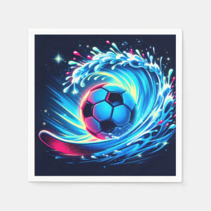 Golfbal Futuristische Oceaan Voetbal Surf Servet