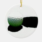 Golfbal & Gat Keramisch Ornament (Voorkant)