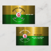 Golfbal Gecentreerd Monogram Ontwerp Visitekaartje (Voorkant / Achterkant)