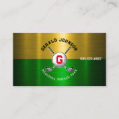 Golfbal Gecentreerd Monogram Ontwerp Visitekaartje (Voorkant)