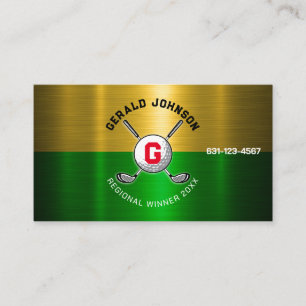 Golfbal Gecentreerd Monogram Ontwerp Visitekaartje