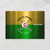 Golfbal Gecentreerd Monogram Ontwerp Visitekaartje (Voorkant)