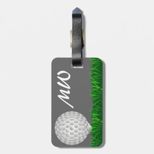 Golfbal gepersonaliseerde golfer bagagelabel (Achterkant verticaal)