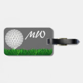 Golfbal gepersonaliseerde golfer bagagelabel (Achterkant horizontaal)