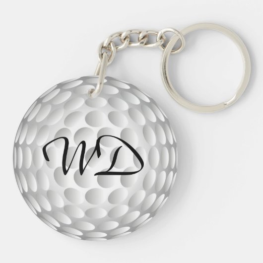 Golfbal gepersonaliseerde monogram sleutelhanger (Achterkant)